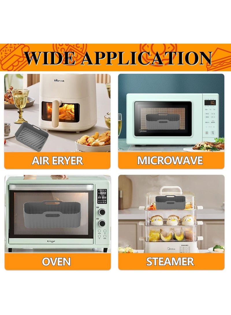 Bluejw Square Silicone Air Fryer Liners , Compatible with Ninja AF141 181, 8.5 Inch Air Fryer Liners for COSORI 5-6.5 QT, Reusable Silicone Basket, Air Fryer Accessories - Image 5